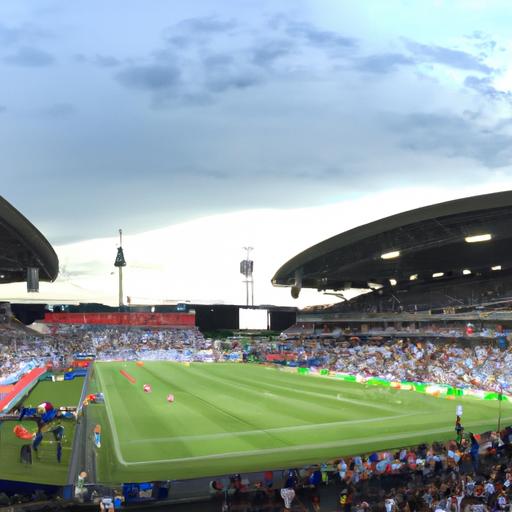 Tầm nhìn toàn cảnh của sân vận động trong trận đấu giữa Anh và Slovakia