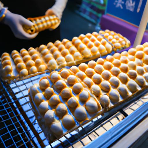 Người bán hàng rong bán bánh quế trứng nướng ở Macau
