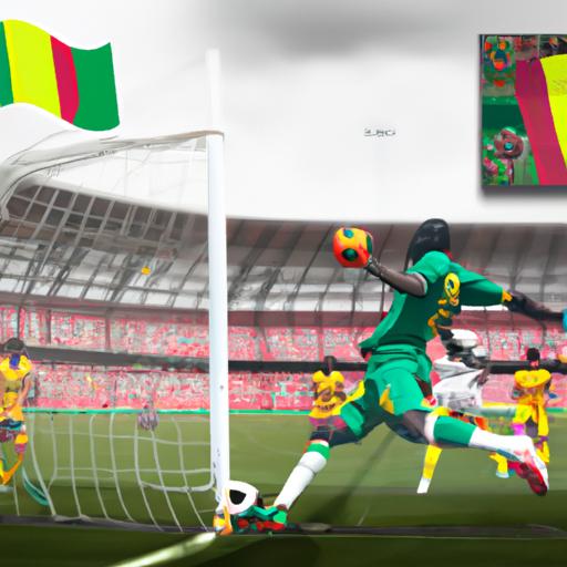 Cầu thủ đội tuyển Senegal ghi bàn vào lưới Ecuador