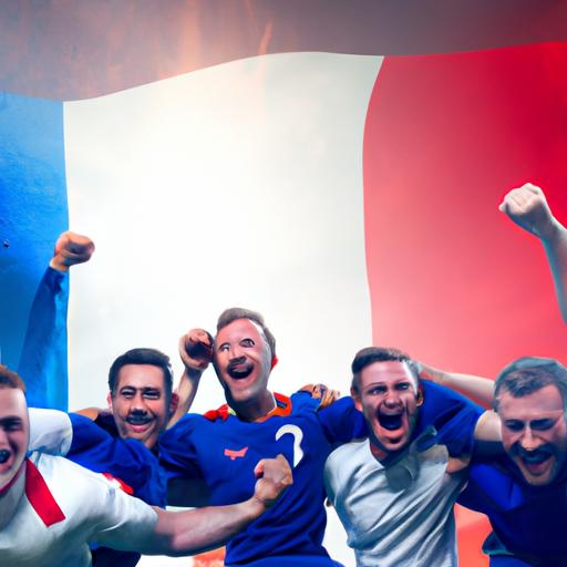 Đội tuyển Pháp ăn mừng chiến thắng trước Iceland ở cuối trận đấu