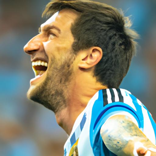Gần cận Lionel Messi ăn mừng sau khi ghi bàn cho Argentina