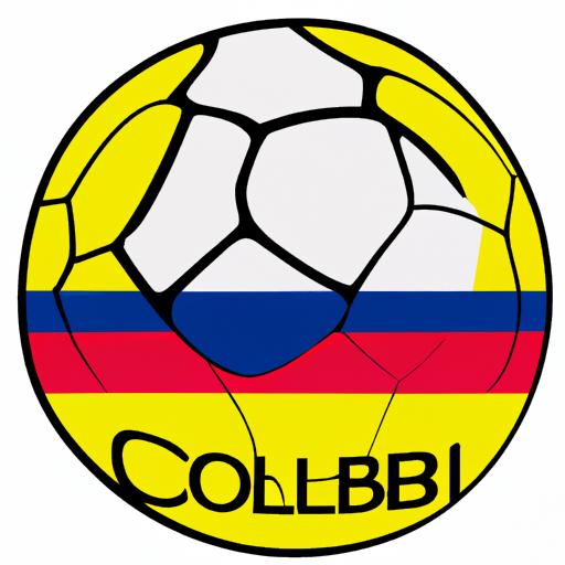 Logo của đội tuyển bóng đá Colombia được vẽ cùng với một quả bóng