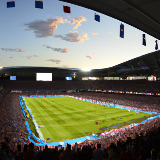 Tầm nhìn toàn cảnh của sân vận động trong trận đấu giữa Argentina và Croatia