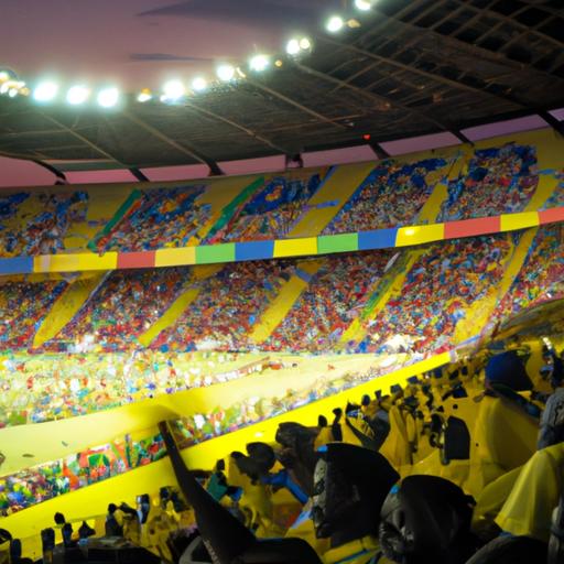 Sân vận động đầy cổ động viên cổ vũ trong trận đấu Ecuador vs Senegal.
