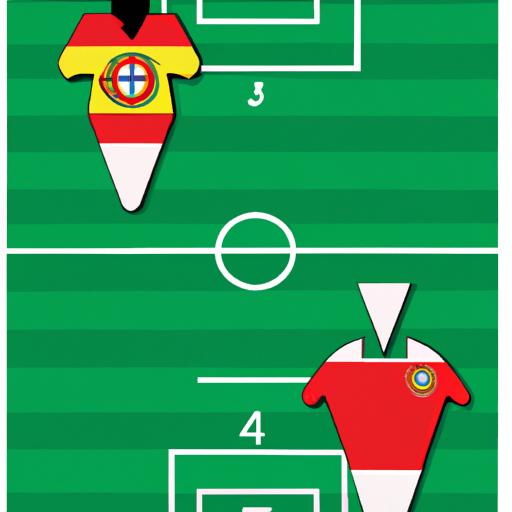 Biểu đồ minh họa về các sơ đồ chiến thuật có thể của Bồ Đào Nha và Xứ Wales trong trận đấu bóng đá.