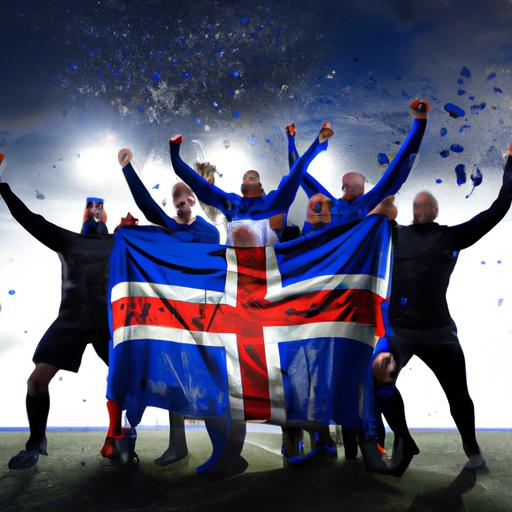 Đội tuyển Iceland ăn mừng chiến thắng sau trận đấu